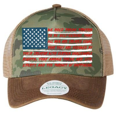 American Flag Us Flag Gift Declaration Of Independence Freedom Funny Gift Legacy Tie Dye Trucker Hat