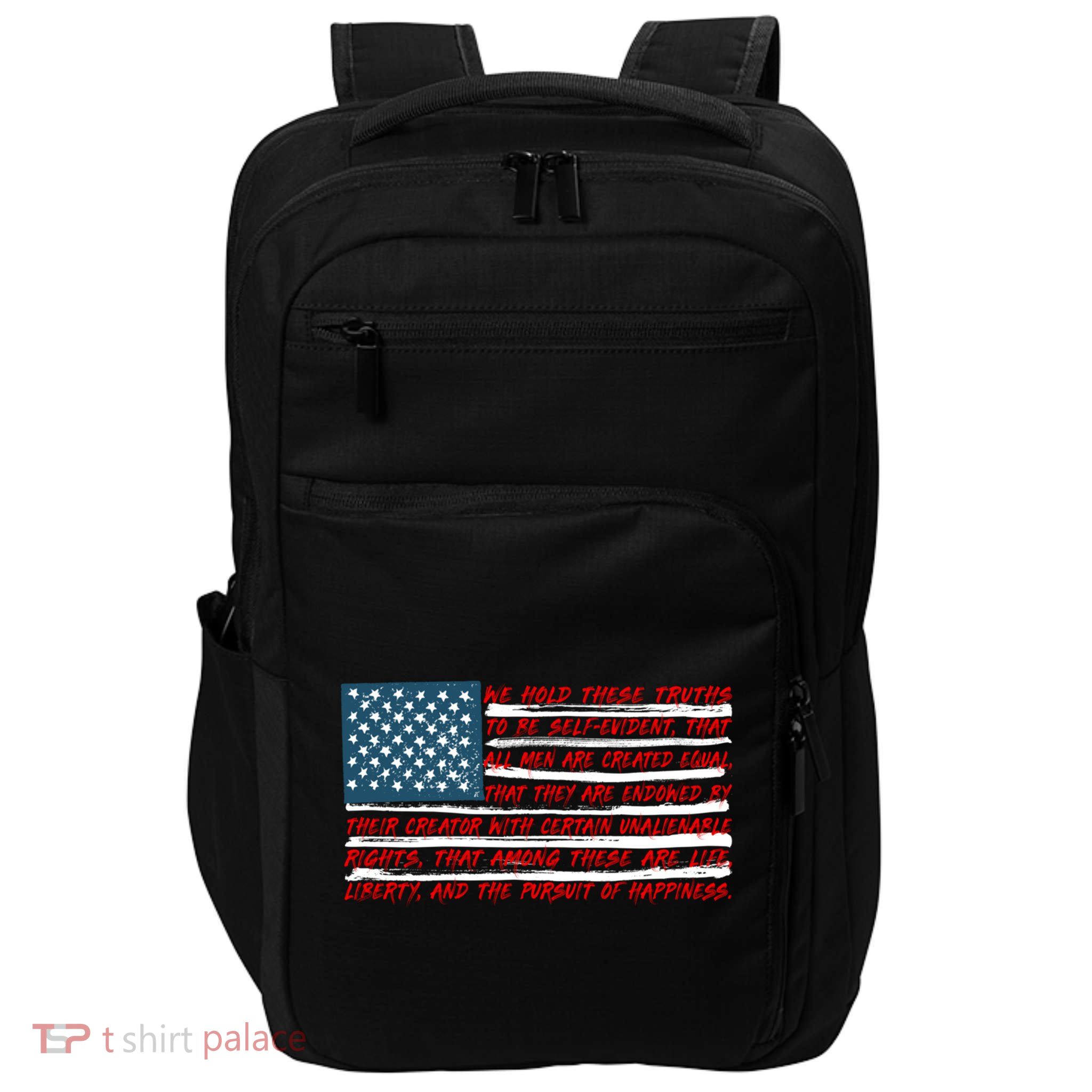 American Flag Us Flag Gift Declaration Of Independence Freedom Funny Gift Impact Tech Backpack