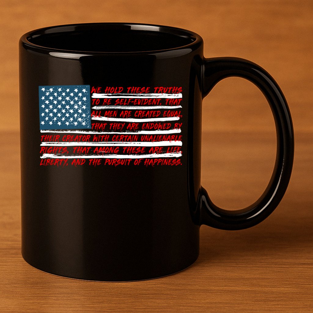 American Flag Us Flag Gift Declaration Of Independence Freedom Funny Gift 11oz C Handle Ceramic Mug