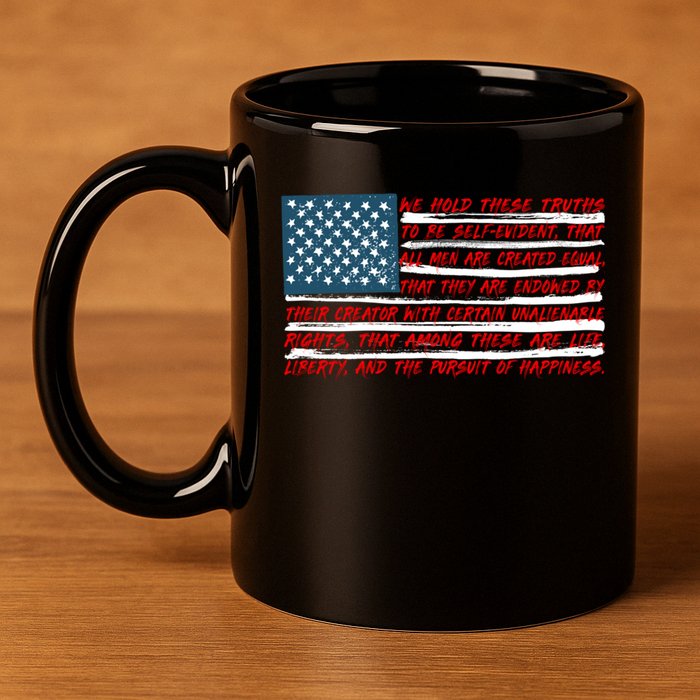 American Flag Us Flag Gift Declaration Of Independence Freedom Funny Gift 11oz C Handle Ceramic Mug