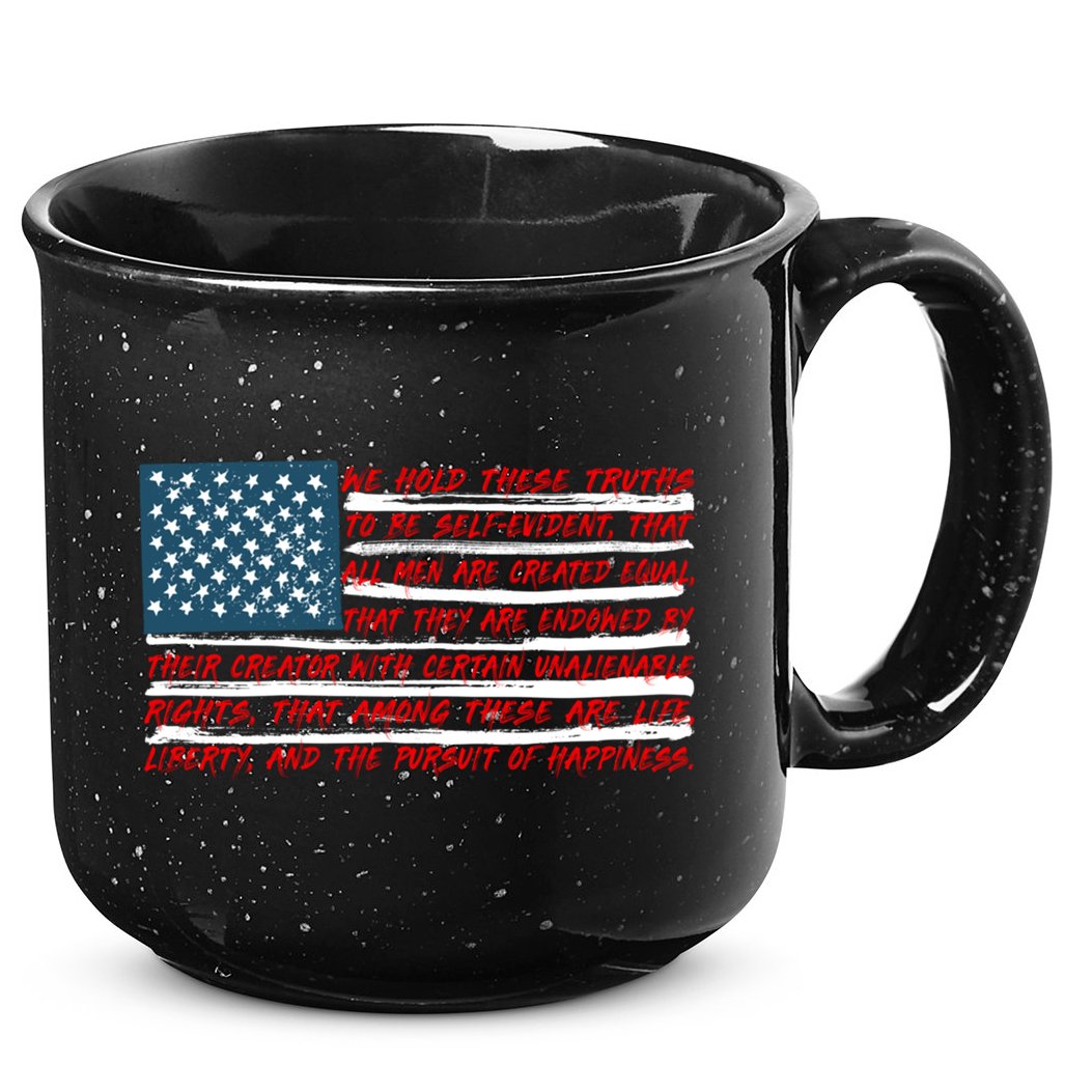 American Flag Us Flag Gift Declaration Of Independence Freedom Funny Gift 15oz Campfire Ceramic Mug