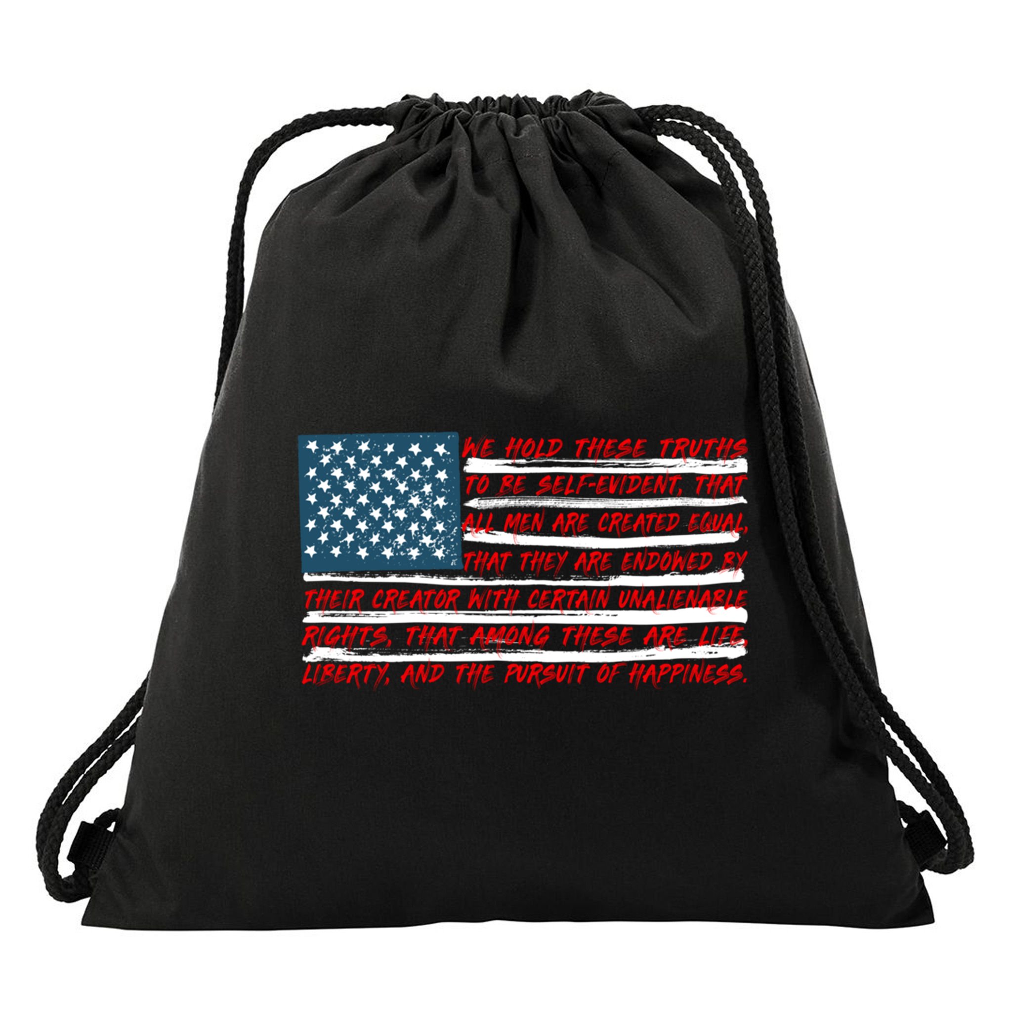 American Flag Us Flag Gift Declaration Of Independence Freedom Funny Gift Drawstring Bag