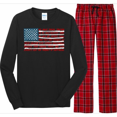 American Flag Us Flag Gift Declaration Of Independence Freedom Funny Gift Long Sleeve Pajama Set