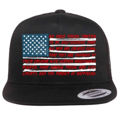 American Flag Us Flag Gift Declaration Of Independence Freedom Funny Gift Flatbill Hat