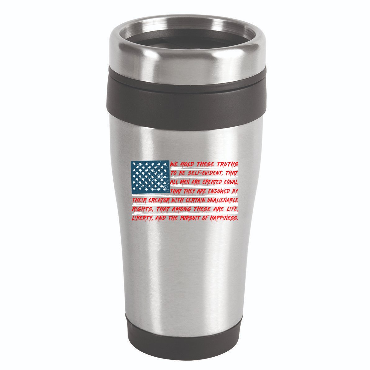 American Flag Us Flag Gift Declaration Of Independence Freedom Funny Gift 16oz Travel Tumbler