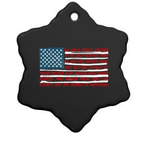 American Flag Us Flag Gift Declaration Of Independence Freedom Funny Gift Ceramic Star Ornament