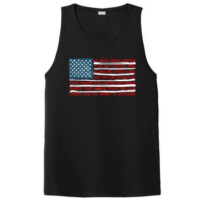 American Flag Us Flag Gift Declaration Of Independence Freedom Funny Gift PosiCharge Competitor Tank