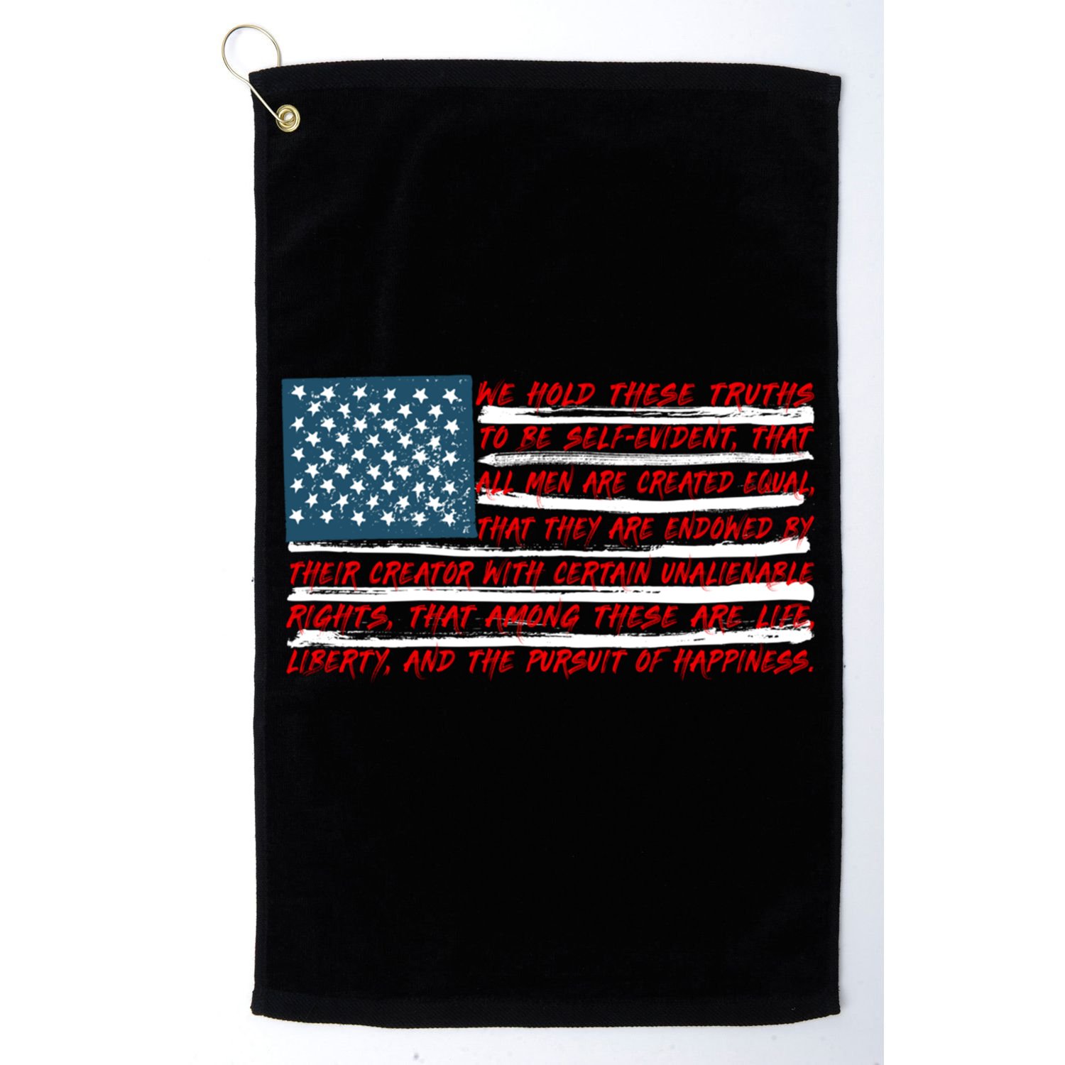 American Flag Us Flag Gift Declaration Of Independence Freedom Funny Gift Golf Towel