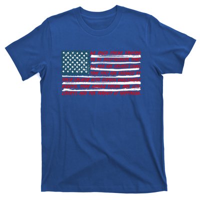 American Flag Us Flag Gift Declaration Of Independence Freedom Funny Gift T-Shirt