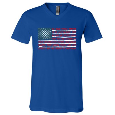 American Flag Us Flag Gift Declaration Of Independence Freedom Funny Gift V-Neck T-Shirt