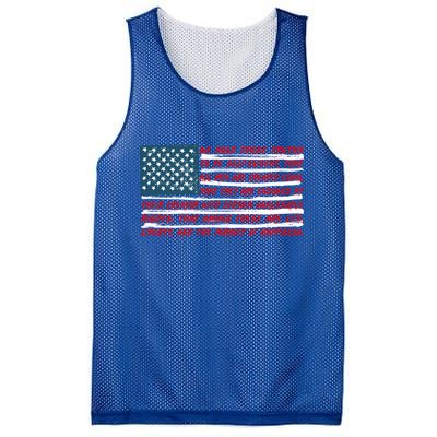 American Flag Us Flag Gift Declaration Of Independence Freedom Funny Gift Mesh Reversible Basketball Jersey Tank