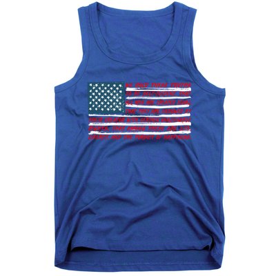 American Flag Us Flag Gift Declaration Of Independence Freedom Funny Gift Tank Top