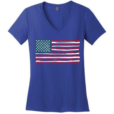 American Flag Us Flag Gift Declaration Of Independence Freedom Funny Gift Women's V-Neck T-Shirt