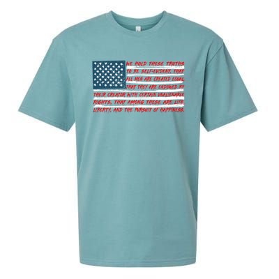 American Flag Us Flag Gift Declaration Of Independence Freedom Funny Gift Sueded Cloud Jersey T-Shirt