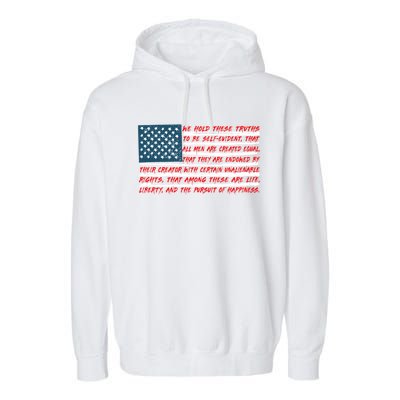 American Flag Us Flag Gift Declaration Of Independence Freedom Funny Gift Garment-Dyed Fleece Hoodie