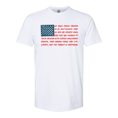 American Flag Us Flag Gift Declaration Of Independence Freedom Funny Gift Softstyle CVC T-Shirt