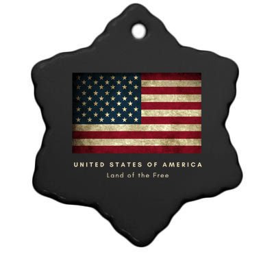 American Flag Usa 4th Of July Land Of The Free Patriotic Gift Ceramic Star Ornament