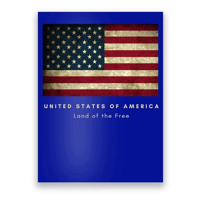 American Flag Usa 4th Of July Land Of The Free Patriotic Gift Poster