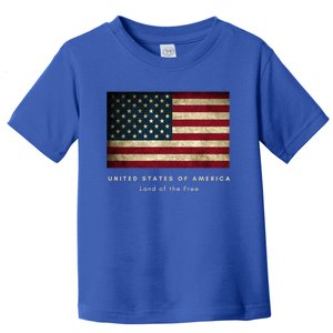 American Flag Usa 4th Of July Land Of The Free Patriotic Gift Toddler T-Shirt