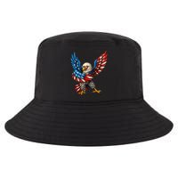 American Flag USA Dabbing Bald Eagle Patriotic 4th Of July Cool Comfort Performance Bucket Hat