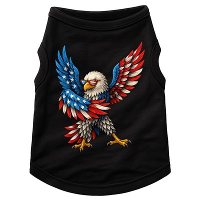 American Flag USA Dabbing Bald Eagle Patriotic 4th Of July Doggie Tank