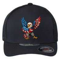 American Flag USA Dabbing Bald Eagle Patriotic 4th Of July Flexfit Unipanel Trucker Cap