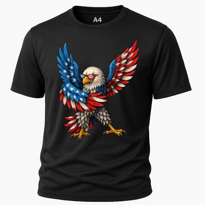 American Flag USA Dabbing Bald Eagle Patriotic 4th Of July Performance Shirt