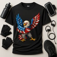 American Flag USA Dabbing Bald Eagle Patriotic 4th Of July Performance Shirt