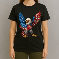 American Flag USA Dabbing Bald Eagle Patriotic 4th Of July T-Shirt