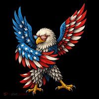 American Flag USA Dabbing Bald Eagle Patriotic 4th Of July T-Shirt