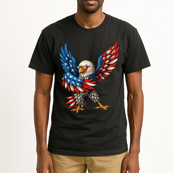 American Flag USA Dabbing Bald Eagle Patriotic 4th Of July Tall T-Shirt
