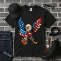 American Flag USA Dabbing Bald Eagle Patriotic 4th Of July Tall T-Shirt