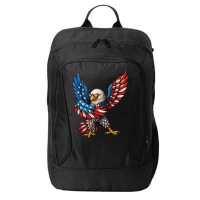 American Flag USA Dabbing Bald Eagle Patriotic 4th Of July City Backpack