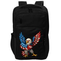 American Flag USA Dabbing Bald Eagle Patriotic 4th Of July Impact Tech Backpack