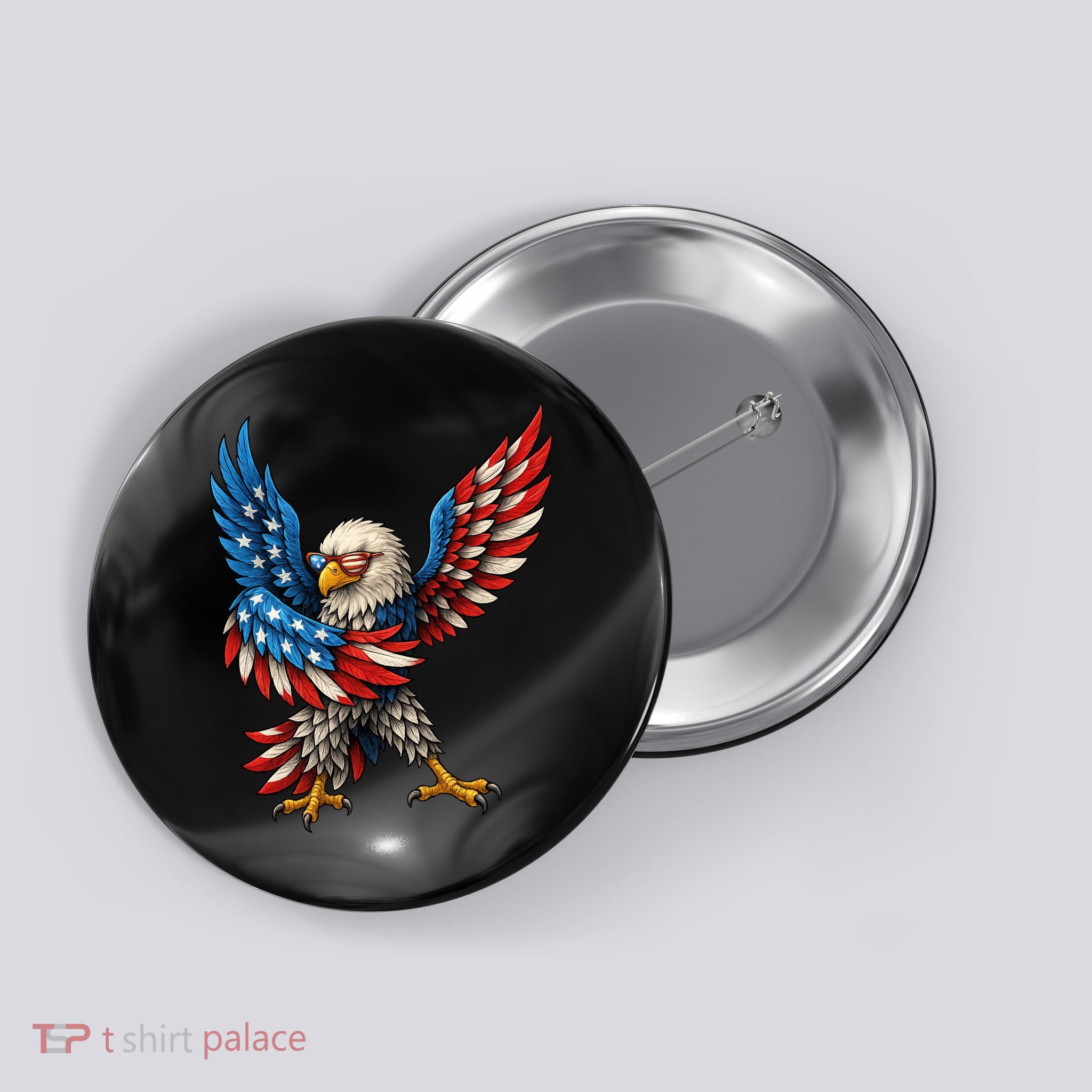 American Flag USA Dabbing Bald Eagle Patriotic 4th Of July Button