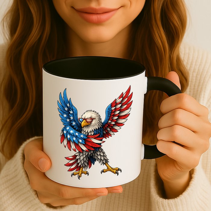 American Flag USA Dabbing Bald Eagle Patriotic 4th Of July Mug