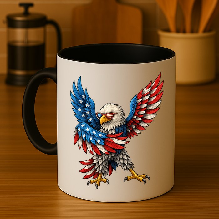 American Flag USA Dabbing Bald Eagle Patriotic 4th Of July Mug