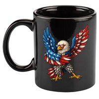American Flag USA Dabbing Bald Eagle Patriotic 4th Of July 11oz C Handle Ceramic Mug