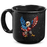 American Flag USA Dabbing Bald Eagle Patriotic 4th Of July 15oz Campfire Ceramic Mug