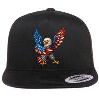 American Flag USA Dabbing Bald Eagle Patriotic 4th Of July Flatbill Hat