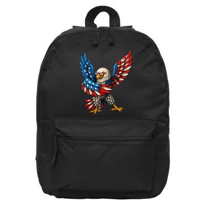 American Flag USA Dabbing Bald Eagle Patriotic 4th Of July 16 in Basic Backpack