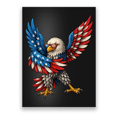 American Flag USA Dabbing Bald Eagle Patriotic 4th Of July Poster