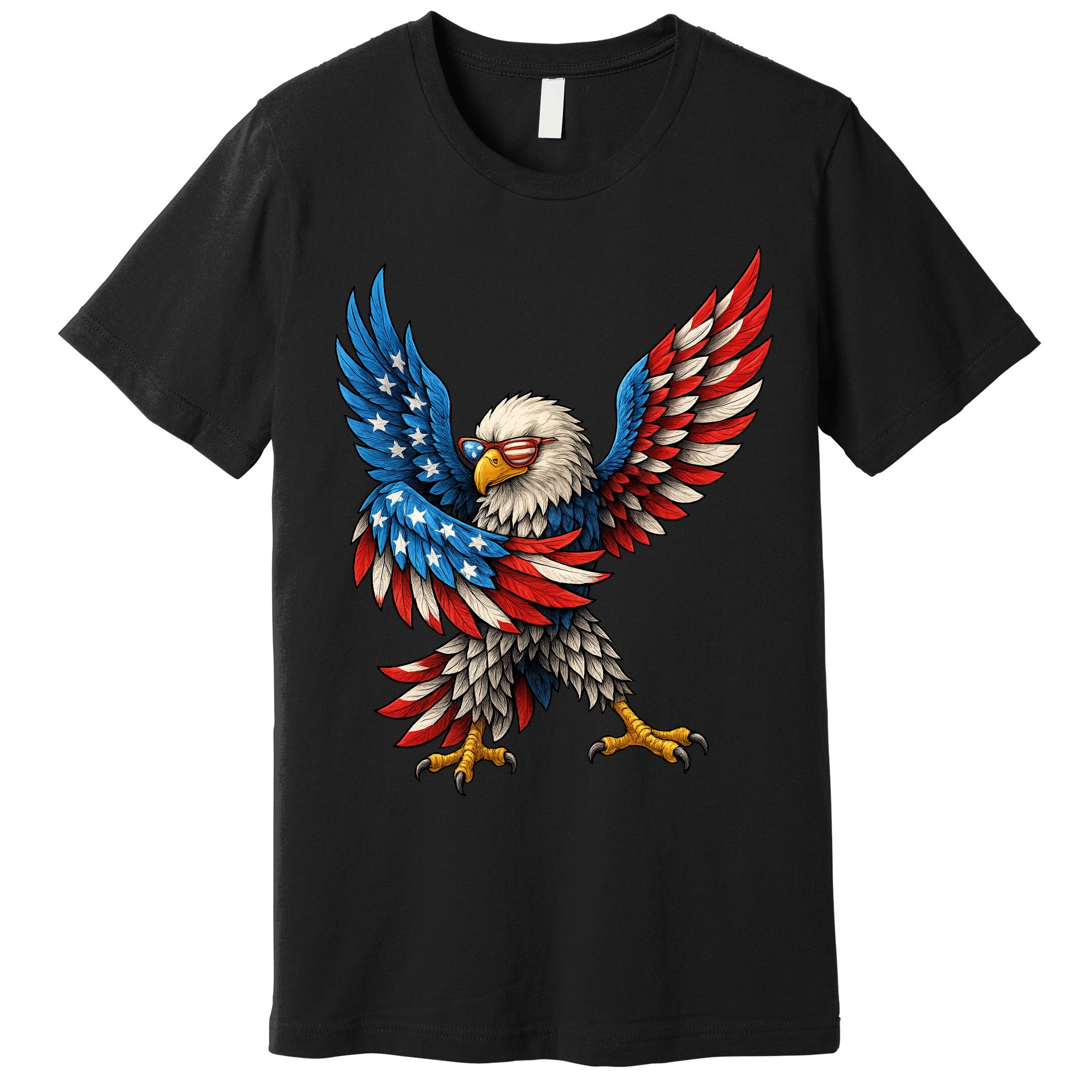 American Flag USA Dabbing Bald Eagle Patriotic 4th Of July Premium T-Shirt