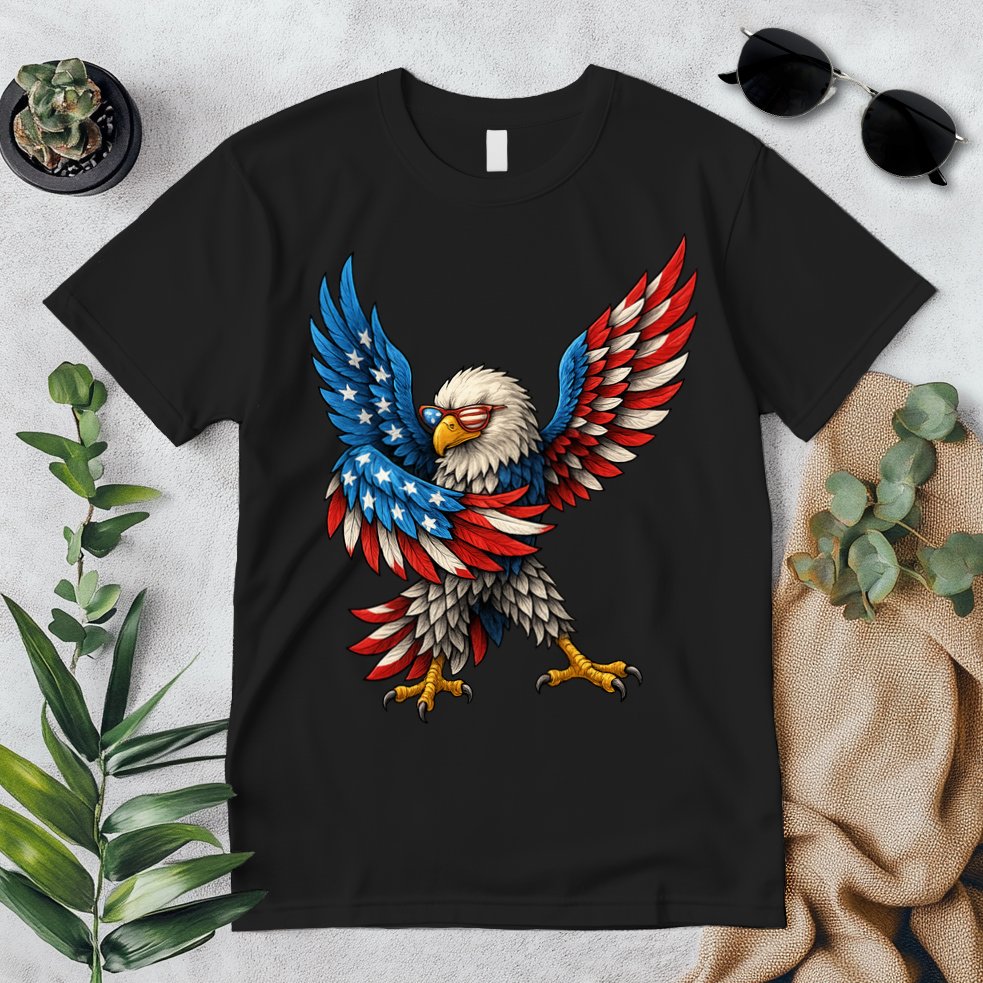 American Flag USA Dabbing Bald Eagle Patriotic 4th Of July Premium T-Shirt