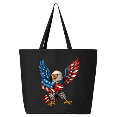 American Flag USA Dabbing Bald Eagle Patriotic 4th Of July 25L Jumbo Tote