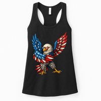 American Flag USA Dabbing Bald Eagle Patriotic 4th Of July Womens Tank Top
