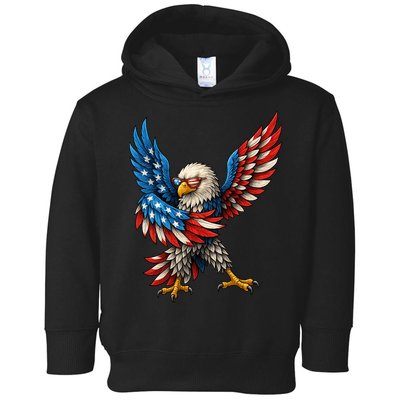 American Flag USA Dabbing Bald Eagle Patriotic 4th Of July Toddler Hoodie