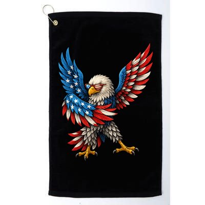 American Flag USA Dabbing Bald Eagle Patriotic 4th Of July Golf Towel