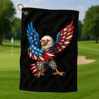 American Flag USA Dabbing Bald Eagle Patriotic 4th Of July Golf Towel