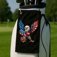 American Flag USA Dabbing Bald Eagle Patriotic 4th Of July Golf Towel